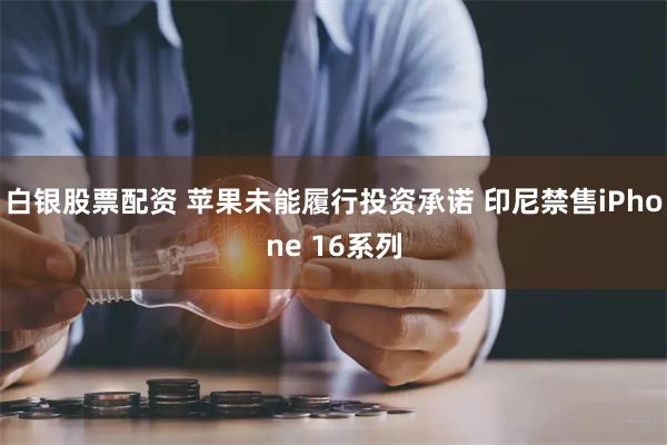 白银股票配资 苹果未能履行投资承诺 印尼禁售iPhone 16系列